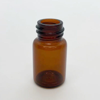 22mmの直径の小さいガラス ビンはねじ帽子が付いている上7mlこはく色のガラス ガラスびんをねじで締める