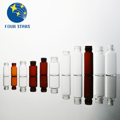 明確なこはく色の薬剤30mlガラス ガラスびん プラスチック帽子が付いている小さいねじ首のガラスびん