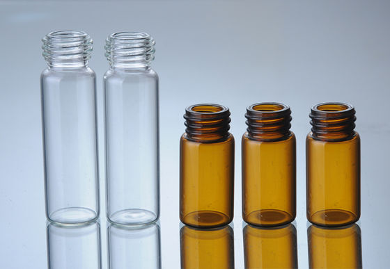 明確なこはく色の薬剤30mlガラス ガラスびん プラスチック帽子が付いている小さいねじ首のガラスびん